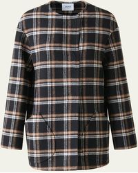 Akris Punto - Plaid Double-Face Wool Coat - Lyst