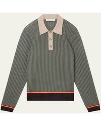 Wales Bonner - Geometric Jacquard Polo Sweater - Lyst