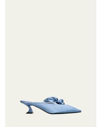Lanvin - 50Mm Satin Bow Mule Pumps - Lyst