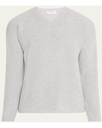 Bergdorf Goodman - Cashmere And Wool Rib V-Neck Sweater - Lyst