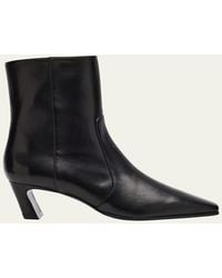 Stuart Weitzman - 50Mm Stassi Leather Zip Booties - Lyst