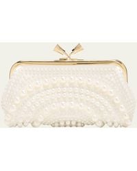 Anya Hindmarch - Maud Pearly Embellished Satin Clutch Bag - Lyst