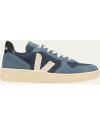 Veja - V-10 Colorblock Leather Low-top Sneakers - Lyst