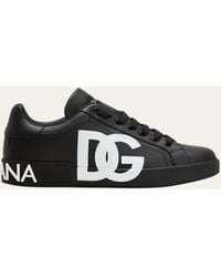 Dolce & Gabbana - Portofino Leather Low-top Sneakers - Lyst