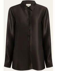 KHAITE - Auryn Button-Down Twill Top - Lyst