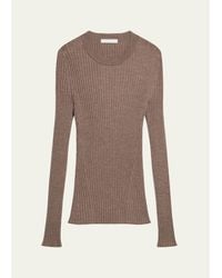 Helmut Lang - Open-Back Ribbed Wool Top - Lyst