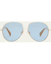 Max Mara - Design 8 Mirrored Metal Aviator Sunglasses - Lyst