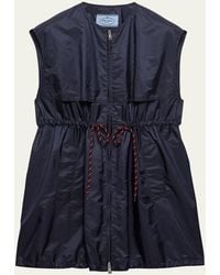 Prada - Re-Nylon Sleeveless Drawstring Mini Dress - Lyst