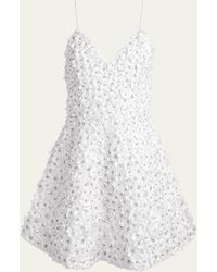 Alice + Olivia - Domenica Embellished Flower Mini Gown - Lyst