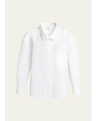 Givenchy - Wide-Collar Cotton Poplin Oversized Shirt - Lyst