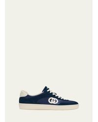Gucci - Suede Leather Sneakers - Lyst