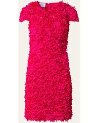 Akris Punto - Mix Media Mini Dress With 3d Lasercut Floral Details - Lyst