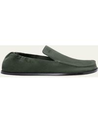 Loewe - Flex Suede Moc-Toe Loafers - Lyst