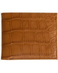 Abas - Matte Alligator Leather Bifold Wallet W/ Id Window - Lyst