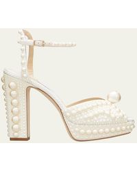 Jimmy Choo - Sacaria 120Mm Pearly-Stud Platform Sandals - Lyst