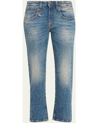 R13 - Boy Straight Cropped Jeans - Lyst