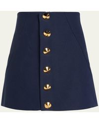 Harbison - Pegasus Stud-button Wool Mini Skirt - Lyst