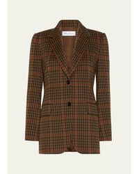 Max Mara - Check Wool-Blend Single-Breasted Jacket - Lyst