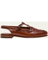 Hereu - Roqueta Woven Leather Slingback Loafers - Lyst