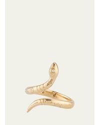 Sydney Evan - 14K Wrap Snake Ring With Diamonds - Lyst