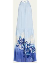 Kobi Halperin - Daelia Sequin Floral-Print Halter Maxi Dress - Lyst