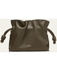 Loewe - Flamenco Mini Clutch Bag In Napa Leather With Golden Foil Anagram - Lyst