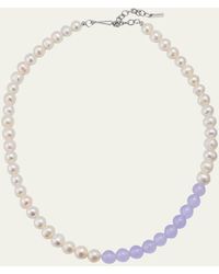 Completedworks - Lilac Jade And Pearl Beaded Necklace - Lyst