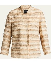Kobi Halperin - Estrella 3/4-sleeve Tweed Striped Jacket - Lyst