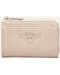 Prada - Calfskin Zip Card Case - Lyst