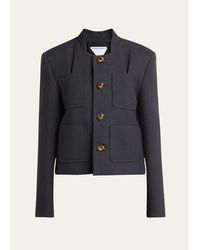 Bottega Veneta - Knot-Button Light Structured Cotton Jacket - Lyst