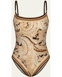 L'Agence - Remi Paisley One-piece Swimsuit - Lyst
