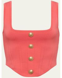 L'Agence - Saga Knit Corset Top - Lyst