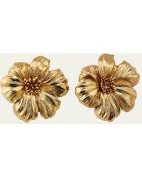 Oscar de la Renta - Poppy Flower Button Earrings - Lyst