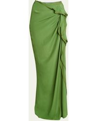 Dries Van Noten - Sinas Draped Ruffle Maxi Skirt - Lyst