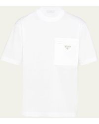 Prada - Jersey Logo Pocket T-shirt - Lyst
