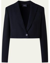 Akris - Wool-blend Cropped Blazer Jacket - Lyst