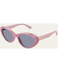 Gucci - Star Logo Acetate Cat-eye Sunglasses - Lyst