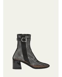 Alaïa - 55Mm Fishnet Ankle Booties - Lyst