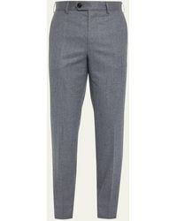 Brunello Cucinelli - Light Flannel Flat-front Trousers - Lyst