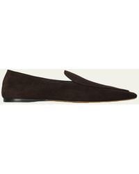 The Row - Awar Flat Suede Loafers - Lyst