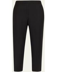 Theory - Treeca Virgin Wool Flannel Cropped Pull-On Pants - Lyst
