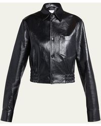 Bottega Veneta - Smooth Nappa Leather Short Jacket - Lyst