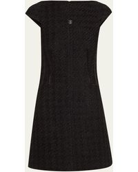 Givenchy - Tweed Houndstooth Cap-sleeve Mini Dress - Lyst