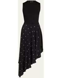 Givenchy - Asymmetric 4g Jacquard Sleeveless Midi Dress - Lyst
