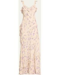 LoveShackFancy - Radiance Tiered Ruffle Floral Lace Maxi Dress - Lyst