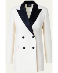 Akris - Double-face Wool Tuxedo Jacket With Contrast Satin Lapel - Lyst