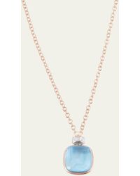 Pomellato - Nudo Classic Blue Topaz Pendant Necklace With Diamonds - Lyst