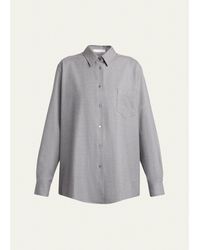 The Row - Pino Wool Button-Down Shirt - Lyst