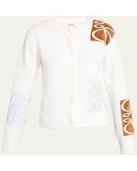 Loewe - Wool-blend Anagram Intarsia Knit Cardigan - Lyst