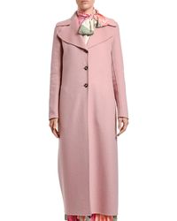Valentino Double Cashmere Wool Twill Coat - Pink